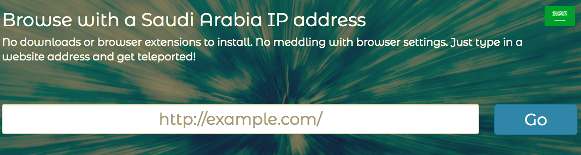 Web Proxy to get IP for Saudi Arabia