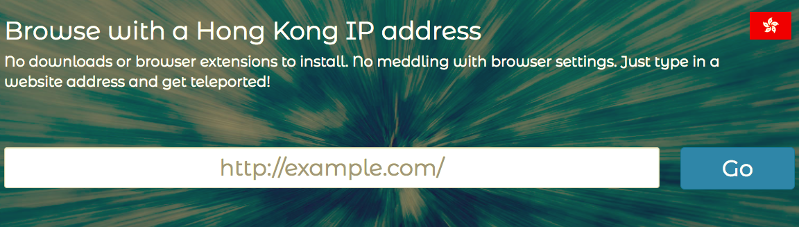 Web Proxy to get IP for Hong Kong