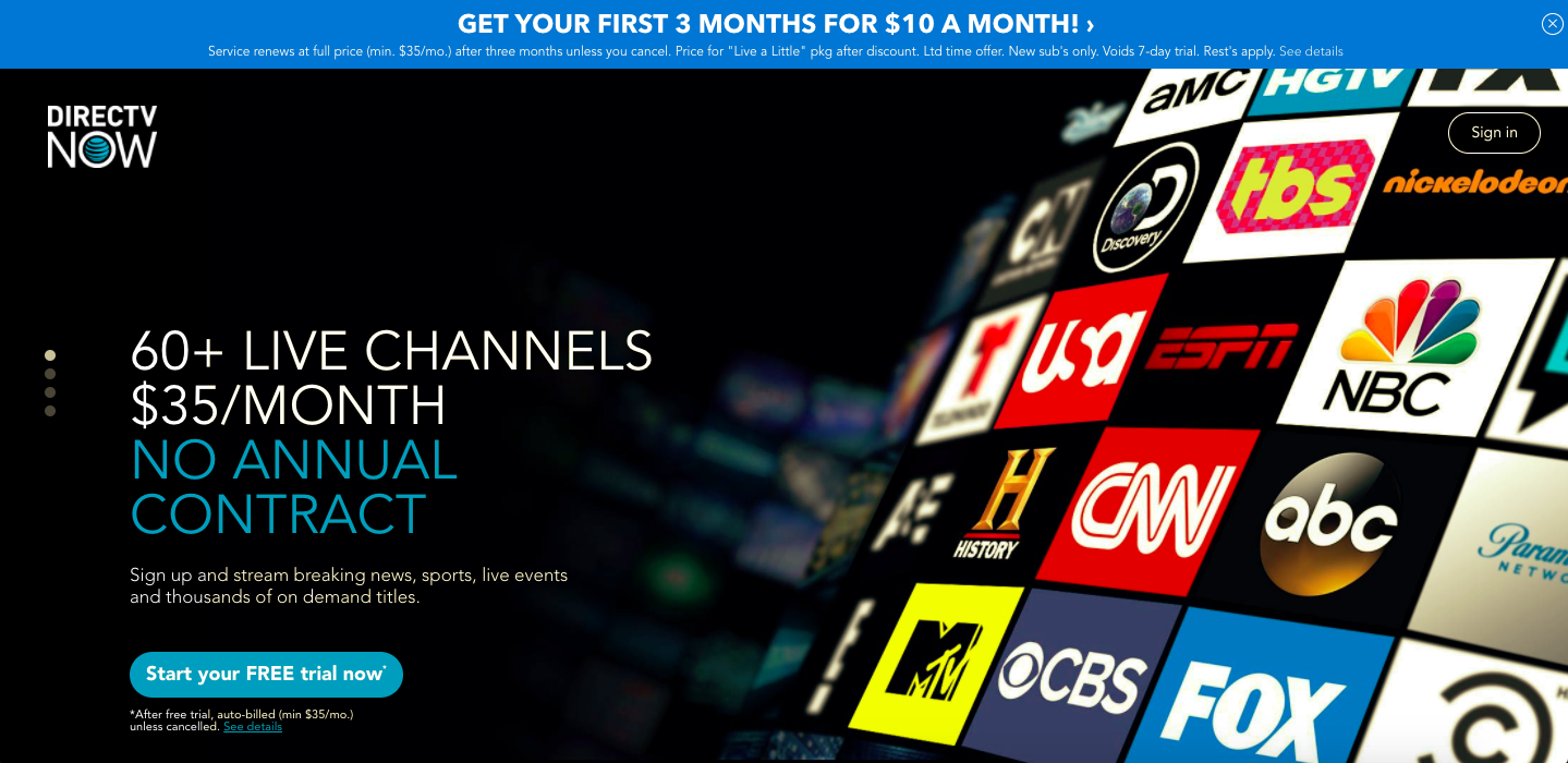 Watch DirectTV Now in British Virgin Islands