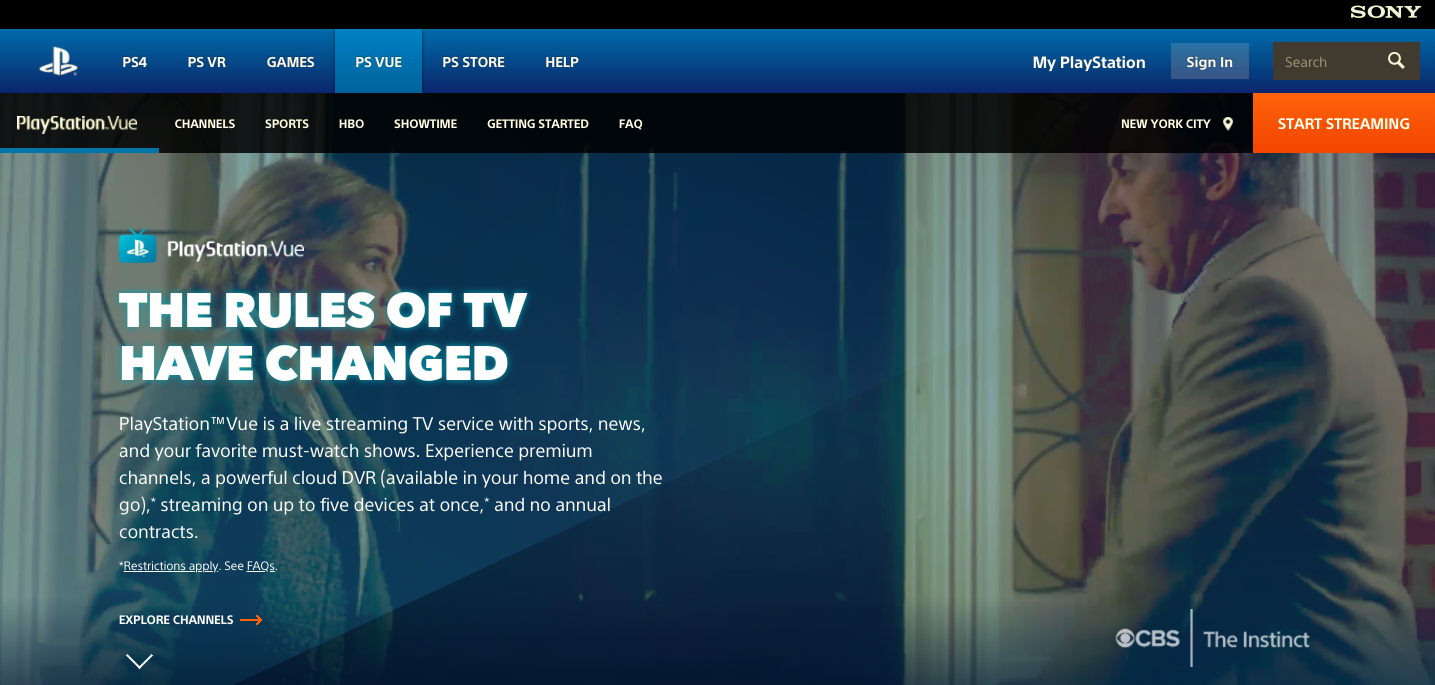 Watch PlayStation Vue in Albania