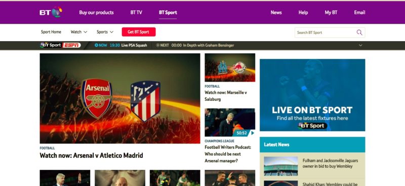 Watch BT Sports outside of UK